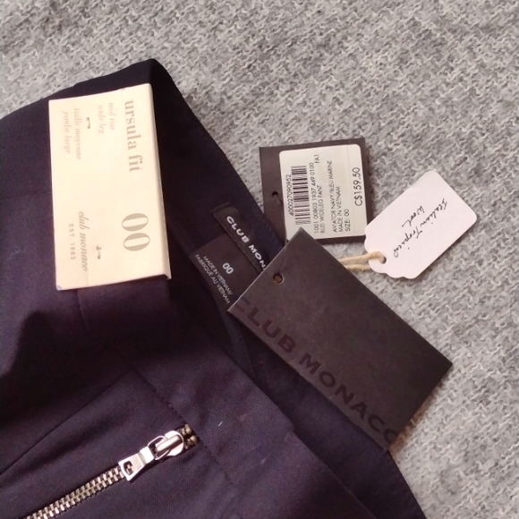 NWT CLUB MONACO ITALIAN TROPICAL WOOL PANTS - Picture 4 of 4